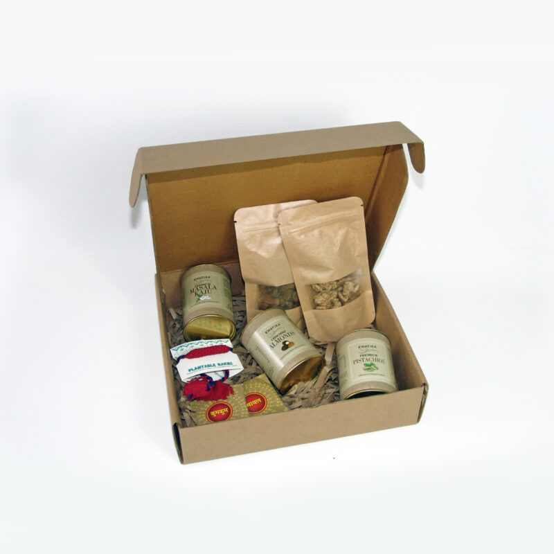 Plantable Rakhi Gift Box with Dry Fruits