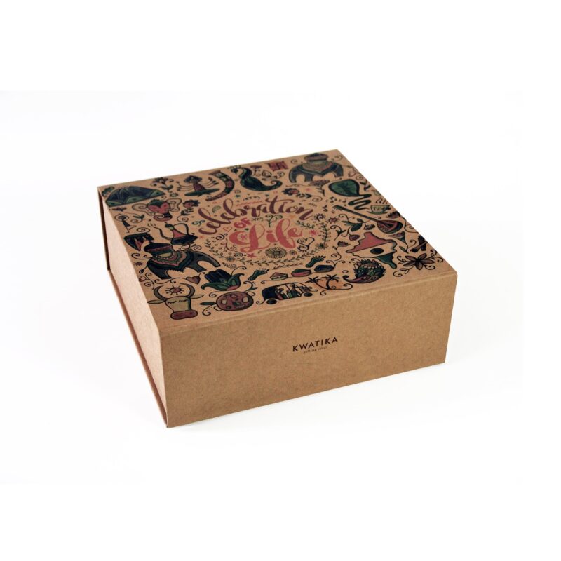 Exclusive, eco-friendly, printed craft rigid box with top opening flap