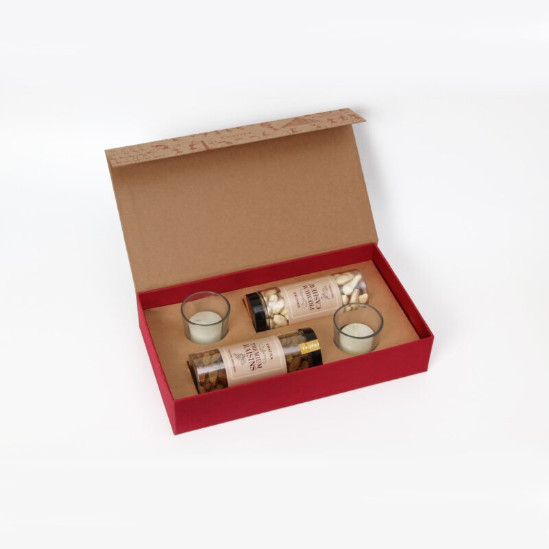 The Tribal Art Gift Pack with Dry Fruits and Glass Candle